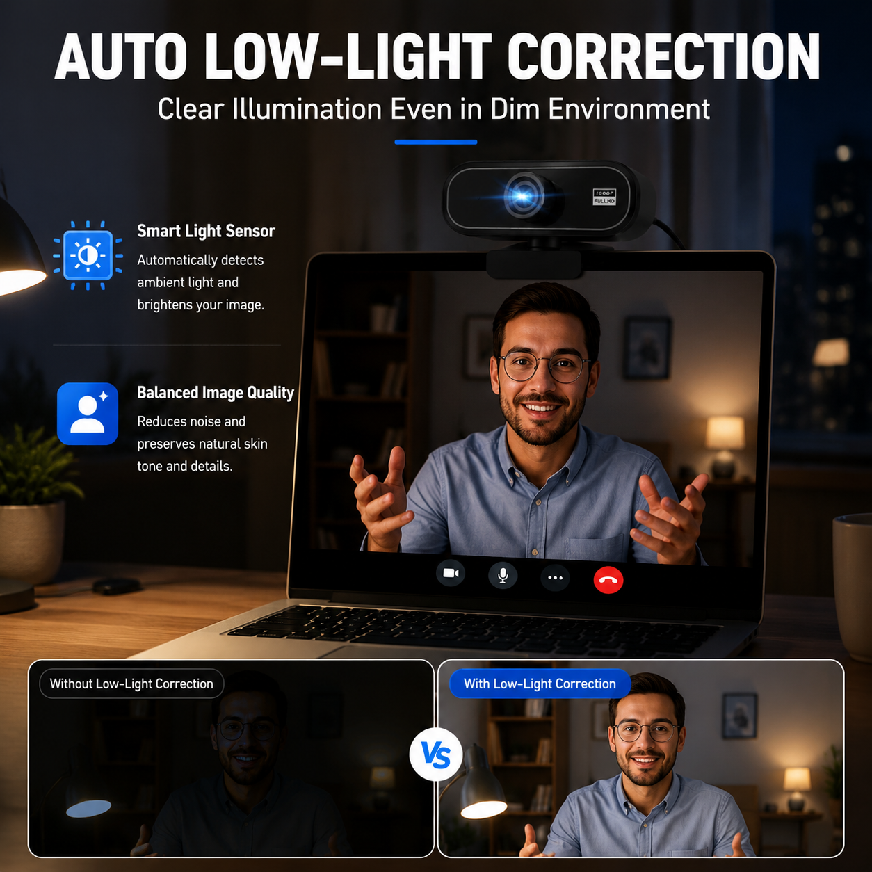 RONY 1080P Webcam with Auto Focus & Noise Canceling Mic photo 5