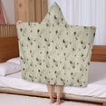 thumbnail image 5 of Beige Leaf Butterfly Pattern Hooded Bath Towel，50"x30" for Ages 3 To 12 Kids, Quick Dry Lightweight Soft Microfiber Hood Beach Towel Cover Up for Kids, 5 of 7