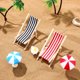 thumbnail image 2 of FELTECHELECTR Casa de muñecas en miniatura con juego de playa, tumbonas, sombrillas, palmeras, bebidas, mesa de té redonda, micropaisaje, decoración para jardín de hadas., 2 of 4