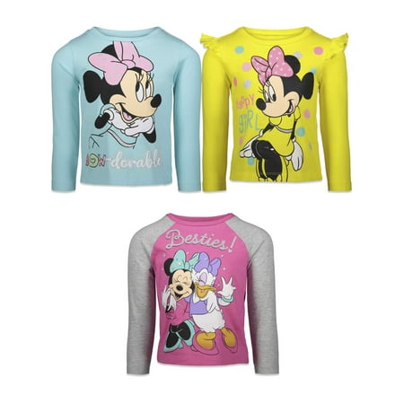 

Disney Minnie Mouse Daisy Duck Toddler Girls 3 Pack T-Shirts Pink/ Yellow/ Blue 3T