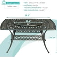 thumbnail image 3 of MEETWARM Outdoor 64" Square Patio Dining Table with Detachable Lazy Susan, All Weather Cast Aluminum Large Patio Furniture Table Set for 8 Seat with 35.4" Rotating Tray, Umbrella Hole, Dark Bronze, 3 of 9