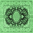 thumbnail image 1 of Ahgly Company Indoor Square Medallion Emerald Green Traditional Area Rugs, 5' Square, 1 of 4
