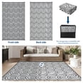 thumbnail image 7 of HIWEAVER 9' x 18' Gray/White Outdoor Rug PP Plastic Straw Woven Waterproof Patio Rug with Border Portable Outside Carpet for Balcony Deck Picnic Garden Decor, 7 of 7