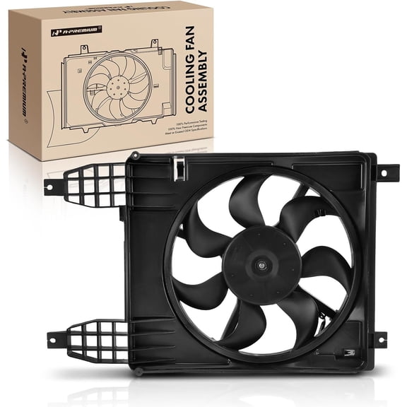 A-Premium Engine Radiator Cooling Fan Assembly Compatible with Select Chevrolet & Pontiac Models - Aveo 2009-2011, Aveo5 2009-2011, G3 2009, 1.6L - Replace# 3301783, 96808183