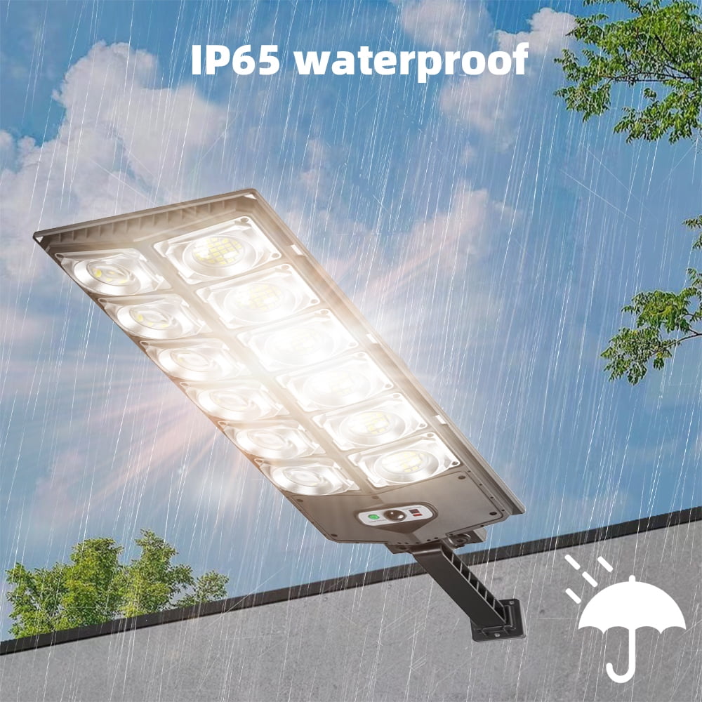 Solar Lights Outdoor - 360 LED Motion Sensor Security Lights with Remote Control 3 Lighting Modes Solar Flood Lights for Outside Garage Yard,2 Pack
