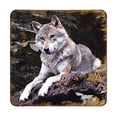 thumbnail image 3 of Nature Wonders 95287C-S4 4 x 4 in. Wolf Wooden Cork Coasters Gift - Set of 4, 3 of 4