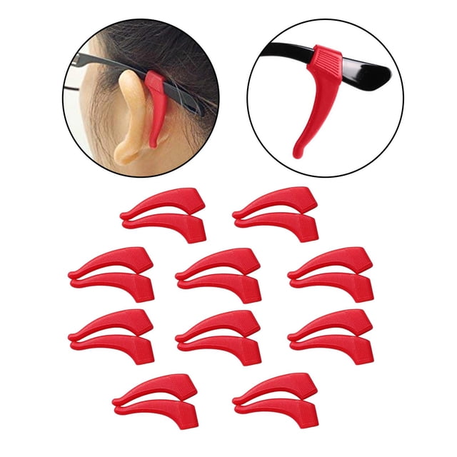 10 Pares de Antideslizantes Cómodos para Y Adultos Rojo Macarena Gancho para la oreja para anteojos
