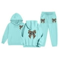 thumbnail image 6 of Teen Girls Fall 2 Piece Hoodie Set - Trendy Preppy Cheetah Print Bow Sweatshirt Outfit, 6 of 7
