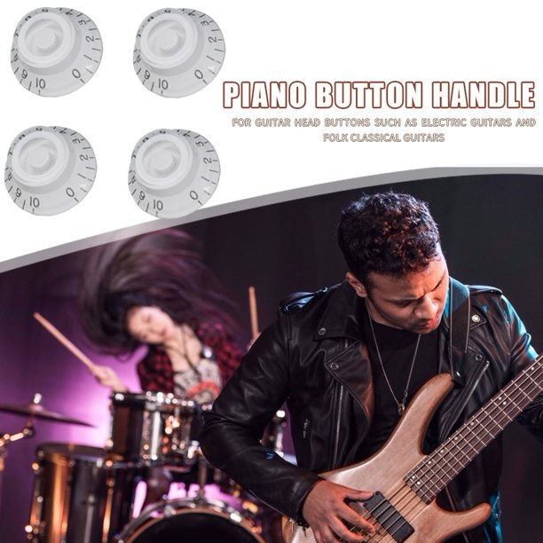 4 tapas de perilla de control de tono de volumen de velocidad de guitarra eléctrica para EPI LP (blanco)