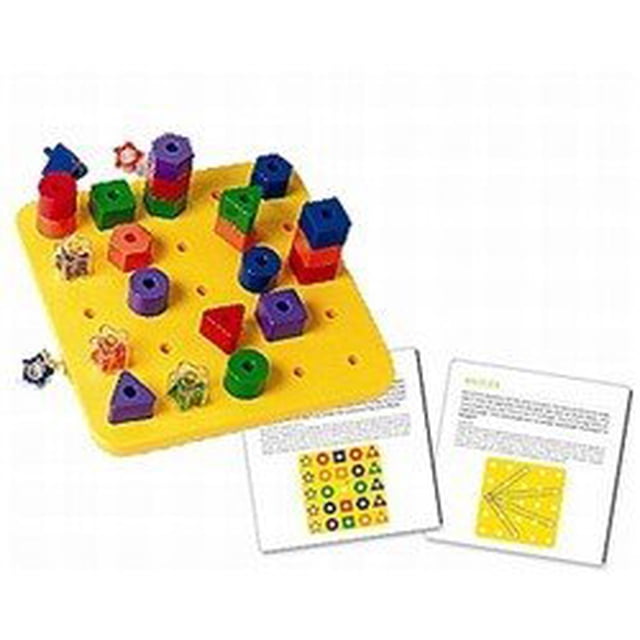 Tablero perforado gigante de Discovery Toys con formas apilables y tarjetas de actividades | Aprendizaje impulsado por niños | Juguete de tallo Desarrollo de la primera infancia a partir de 19 meses