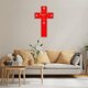 thumbnail image 1 of Reloj de pared moderno de crucifijo acrílico silencioso sin tictac • Rojo blanco negro • Reloj decorativo de 12x7 pulgadas • Dormitorio del salón Decoración del hogar de Halloween, 1 of 6