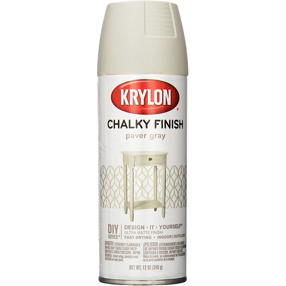 Krylon K04105000 Chalky Finish Spray Paint, Paver Gray, 12 Ounce