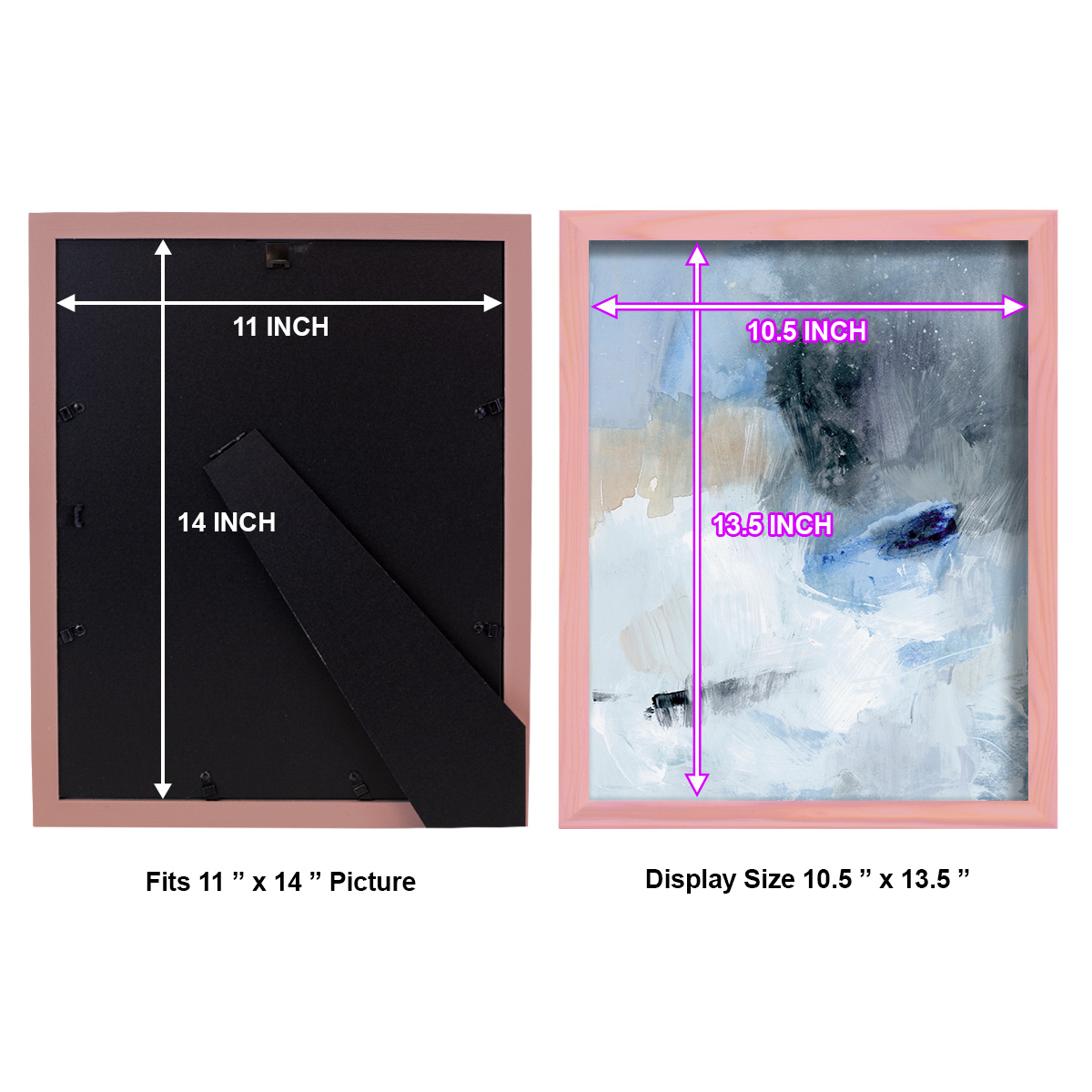 Welle II - Framed Print w/glass - Sunset Pink