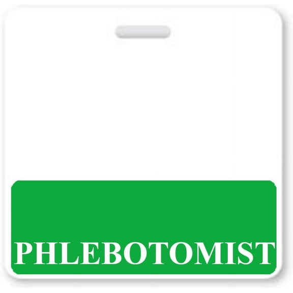 PHLEBOTOMIST Horizontal Badge Buddy with Green border By Specialist ID, Sold Individually