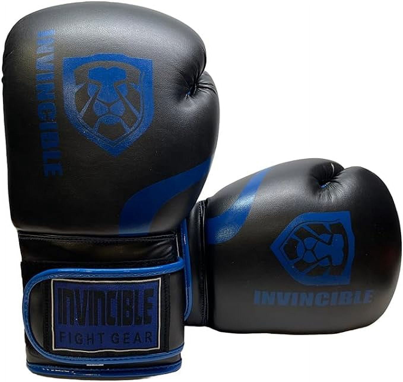 Invincible Fight Gear Standard Leather Hook and Loop Training Boxing Gloves in Ideal for Boxing, Kickboxing, Muay Thai, MMA for Men Women and Kids