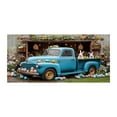 thumbnail image 1 of zhangmingg Easter Blue Truck Garage Door Banner with Rabbit and Colorful Eggs Decoration for Spring Holiday, 1 of 6