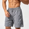 thumbnail image 4 of Besolor Mens Workout Shorts Wide Leg Elastic Waisted Drawstring Lightweight Casual Outdoor Running Short Pants(X-Large,Gray), 4 of 5