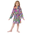 thumbnail image 6 of FORMRS Kids Bathrobe Unisex Hooded Robe Toddler Pajamas Sleepwear, Size 10-12T, Colorful Plaid, 6 of 7