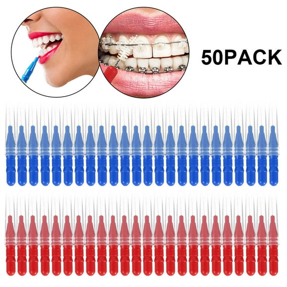50/100 Interdental Brush Toothpick Cleaners Floss Cleaning Heads Oral Hygiene Brushes Dental Cleaning Tools