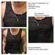 thumbnail image 3 of Camisa de encaje para hombre Ahueca hacia fuera el cuello redondo Transpirable Elegante Suave Hombres Sin mangas Ver a través del chaleco superior Negro M, 3 of 4