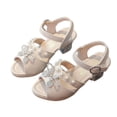thumbnail image 6 of JUMEYU Sandals for Teen Girls Girl's Cute Bow Slides Strappy Flat Sandals Open Toe Slip On Slippers Summer Vacation Beach Shoes Size 2.5 (Black,Big Kids 2.5), 6 of 7