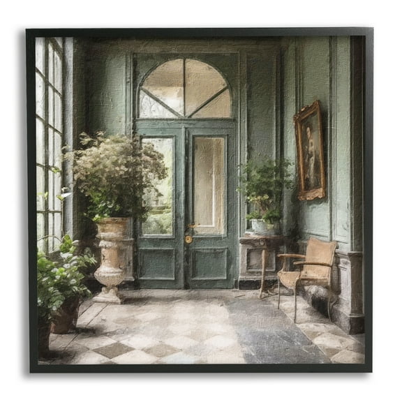 Stupell Industries Green French Architecture Travel & Places Photography Black Framed Art Print Wall Art, 12 x 12
