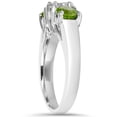 thumbnail image 2 of Pompeii 1 1/4 cttw Peridot & Diamond 3-Stone Engagement Anniversary Ring 14K White Gold, 2 of 2