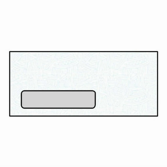 #9 Poly Window Business Envelopes, 3-7/8" x 8-7/8", 24#, White, Diagonal Seam, Blue Wesco Inside Tint (Box of 500)