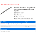 thumbnail image 2 of Front Left Wiper Blade - Compatible with 2017 - 2020, 2023 Volvo XC60 2.0L 4-Cylinder 2018 2019, 2 of 2