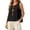 Black, variant on Women's Bow Front Tie Tank Tops Pleated Top Sleeveless Cute Coquette Shirt Summer Vest Hot Pink M