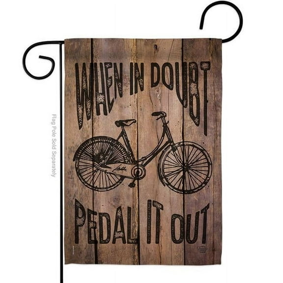 Ornament Collection G191096-BO When in Doubt Pedal it Out Sports Cycling 13 x 18.5 in. Double-Sided Decorative Vertical Garden Flags for House Decoration Banner Yard Gift