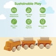 thumbnail image 3 of PlanToys® Cargo Train Wooden Montessori Vehicle Toy | Early Movement, Imagination and Practical Life Exploration | Eco Friendly Train Set with Cargo Blocks for Meaningful Play, 3 of 9