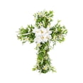 thumbnail image 1 of Corona de cruz liliácea de Pascua, guirnalda, adorno de puerta delantera, flor de simulación para puerta de oficina multifuncional duradera, 1 of 7