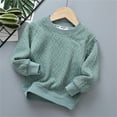 thumbnail image 3 of KaLI_store Boy Pullover Sweater Boy Cable Knit Sweater Long Sleeve Round Neck Pure Color Cotton Pullover C,4-5 Years, 3 of 4