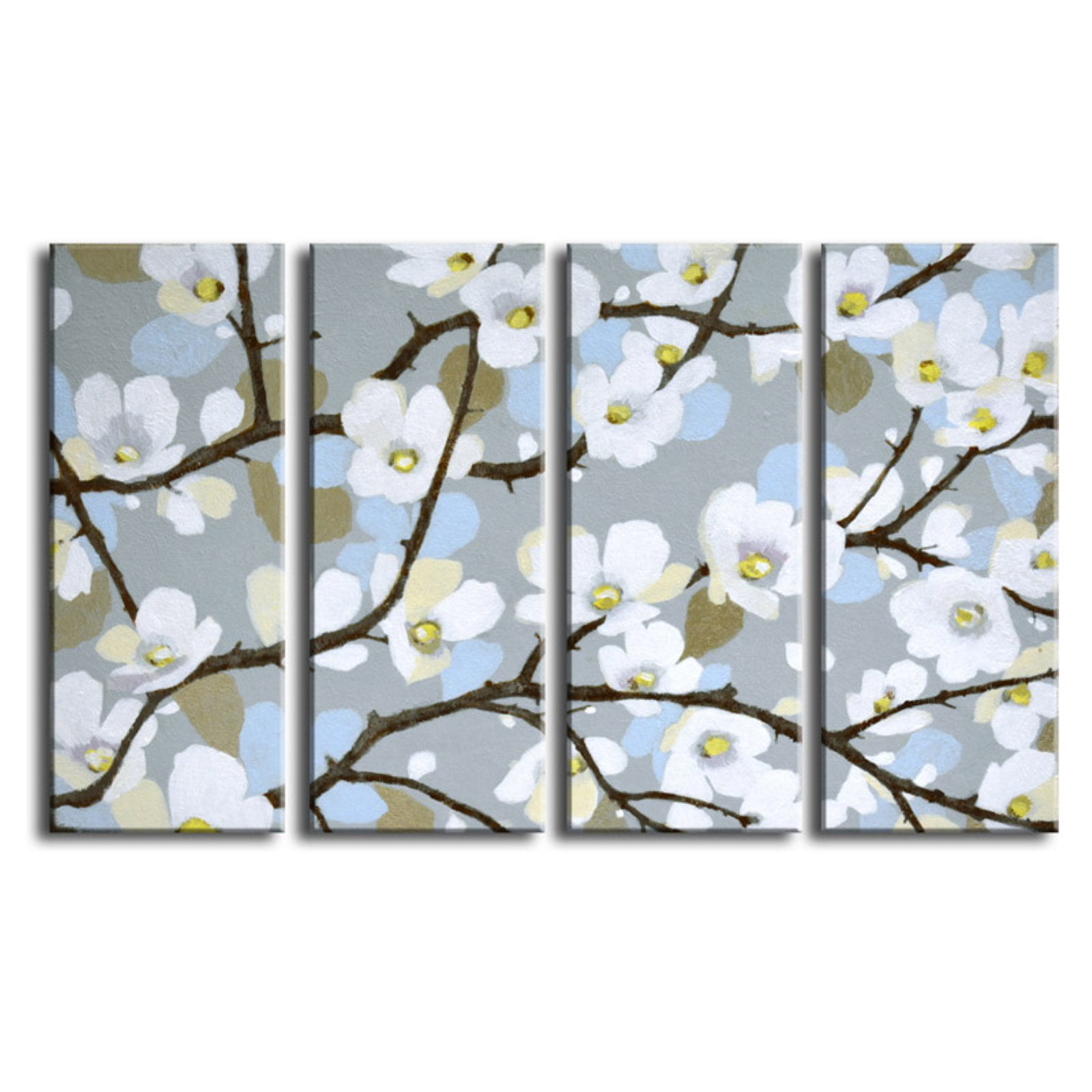 Ready2HangArt Dogwood Blossoms Canvas Wall Art 4 pc. Set Walmart