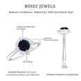thumbnail image 5 of Rosec Jewels Vintage Inspired Ring for Women, Black Opal Ring with Diamond - AAA Quality, 14K White Gold, US 8.50, 5 of 9