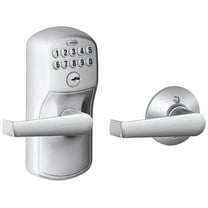 SCHLAGE FE575 PLY 626 ELA Plymouth Keypad Entry with Auto-Lock and Elan Levers, Brushed Chrome
