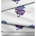 thumbnail image 2 of Soimoi Rayon Fabric Leaves & Floral Block Printed Fabric 1 Yard 56 Inch Wide, 2 of 3