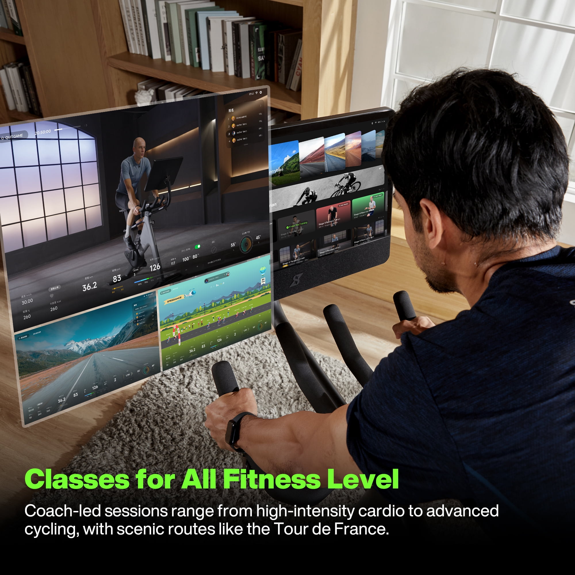 VeloNix Exercise Bike, Smart AI Fitness Bike with Personalized Fitness Courses & Online Cycling Coaching, 21.5" Screen, Solid Design, Low-Noise Cycling Bike, Stationary Bikes for Indoor Gym