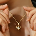 thumbnail image 2 of Momentwish Simulated Diamond Heart Necklace for Women 14K Gold Plated Moissanite Pendant Necklace Anniversaries Valentines Day Gifts, 2 of 8
