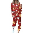 thumbnail image 2 of lcziwo Christmas Workout Clothes for Women,2 Piece Lounge Sets for Women 2023 Two Piece Outfits Jogger Set Long Sleeve Christmas Printed Sweatshirt and Long Pants with Pockets, 2 of 6