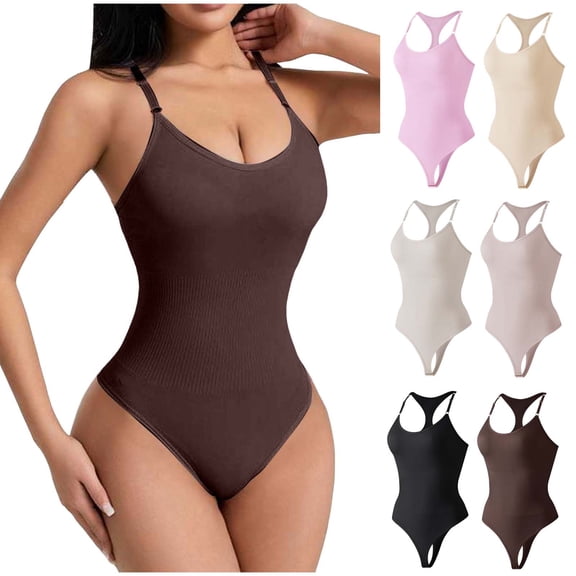 felwors Women's One Piece Swimsuit - Scoop Neck, Slimming Fit with High Cut Cheeky Bottom(Khaki, XXXL)