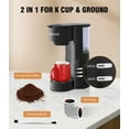 thumbnail image 4 of Single Serve Coffee Maker with Milk Frother for K Cup & Ground, 6-14oz Brew Sizes, Auto-Off, 4 of 8