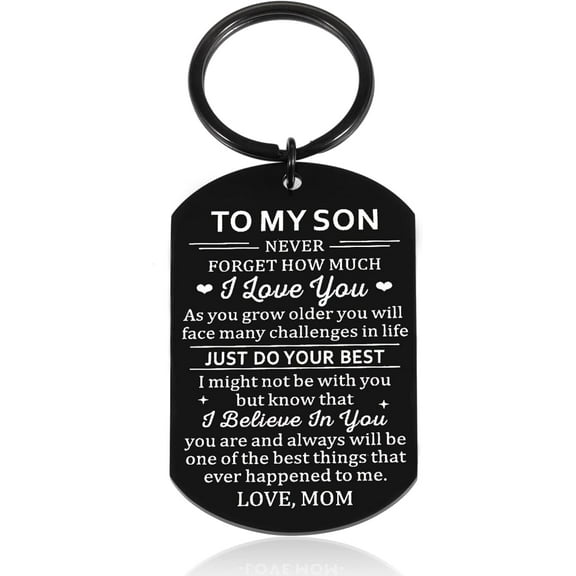 Easter Basket Stuffers for Son from Mom Mother to My Son Birthday Gifts Keychain Young Men Gifts Age 20s Easter Back to School Gifts for Grown Son I Love You Son Gifts Keychains for Teen Boys 16-18