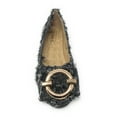 thumbnail image 2 of Victoria K Women's Round Buckle Patched Denim Ballerina Flats, 2 of 4