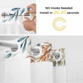 thumbnail image 2 of No Hook Shower Curtains with Snap-in Liner Set, Beach Coastal Waterproof Hotel Style Bathroom Shower Curtain, Summer Nautical Coral Shell Botanical Breathable Mesh Top Window Bath Curtains 66''x72'', 2 of 9