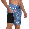 thumbnail image 2 of Sikiie Colorful Sailing Ship Print Men's Double Layer Swimming Trunks, Adjustable Waistband and Pockets Sports Swimming Trunks, Beach Swimwear-Medium, 2 of 6