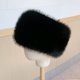 thumbnail image 1 of Gorro de lana vacío Gorro de piel engrosado Bufanda de piel de zorro sintética Gorro con aro Protector para las orejas Cálido, 1 of 6