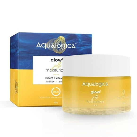Aqualogica Glow Jello Face Moisturiser OilFree GelBased Formula Infused with Vitamin C Papaya for Illuminating Moisturization Gives Hydrated Nourished Skin 176 Oz50g