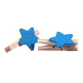 thumbnail image 1 of Card Photo Clothespin Pegs Star Crafts Mini Wooden Clip 50pcs Blue, 1 of 5